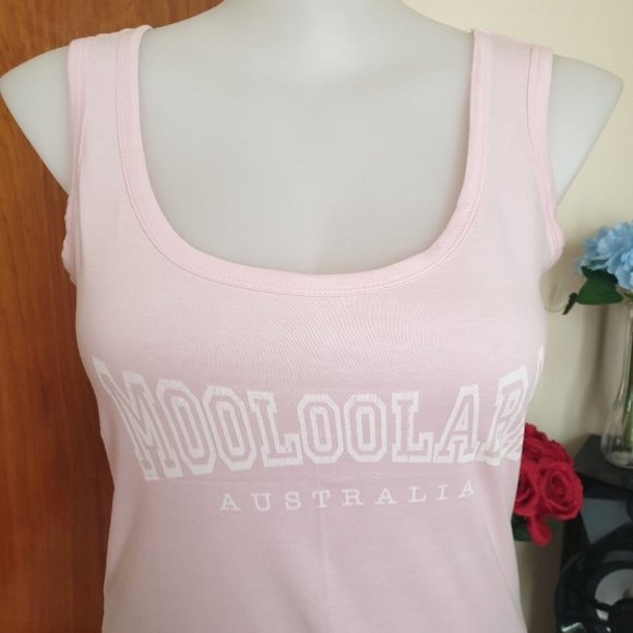 BTF Between the Flags AU-14 Pink Sleeveless Singlet Top Tee 100% Cotton NWOT - Picture 3 of 10